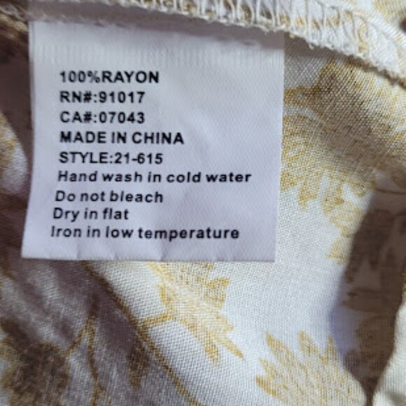 #123 Gold viscose floral print boho blouse - Picture 5 of 6